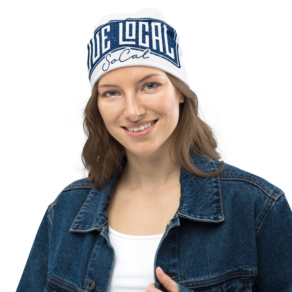 Joe Local SoCal Blue Original BIG logo All-Over Print Beanie